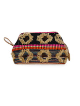 Fleecy Jacquard PU Cosmetic Vanity Bag